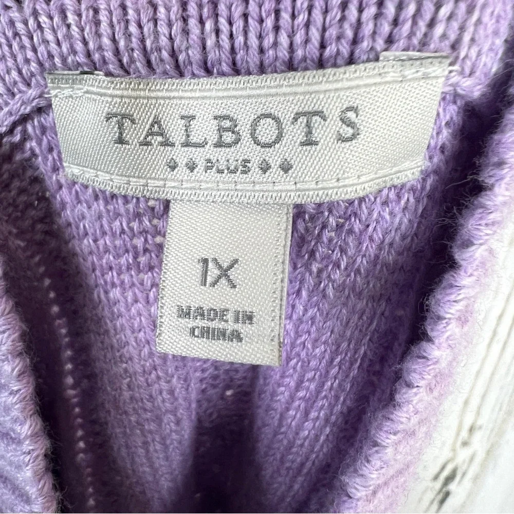 Talbots Women's 1X Cozy Purple Knit Sweater‎ Classic Preppy Winter Layering